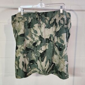 Chico's Zenergy Skort Floral Green Size 20 Plus Drawstring Athleisure Active